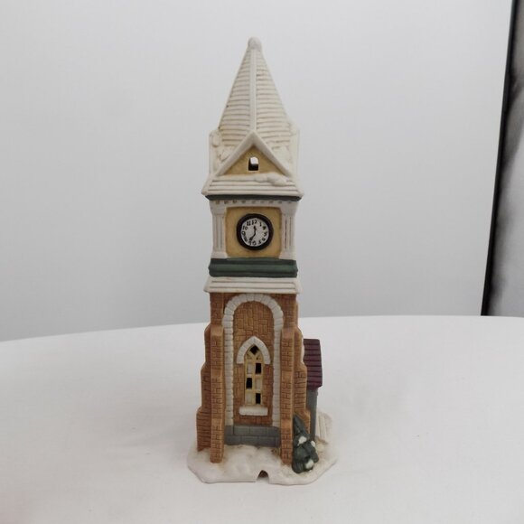 Mervyns Village Square Lighted Christmas Clock Tower 1990s Original Box Tested - Picture 4 of 8